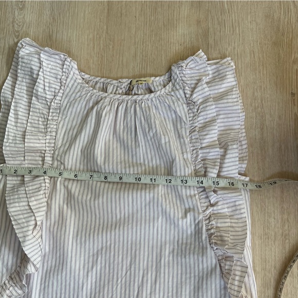 NWT Bellerose Agathe Striped Flounce Flutter Sleeve 100% Cotton Top - Picture 12 of 16